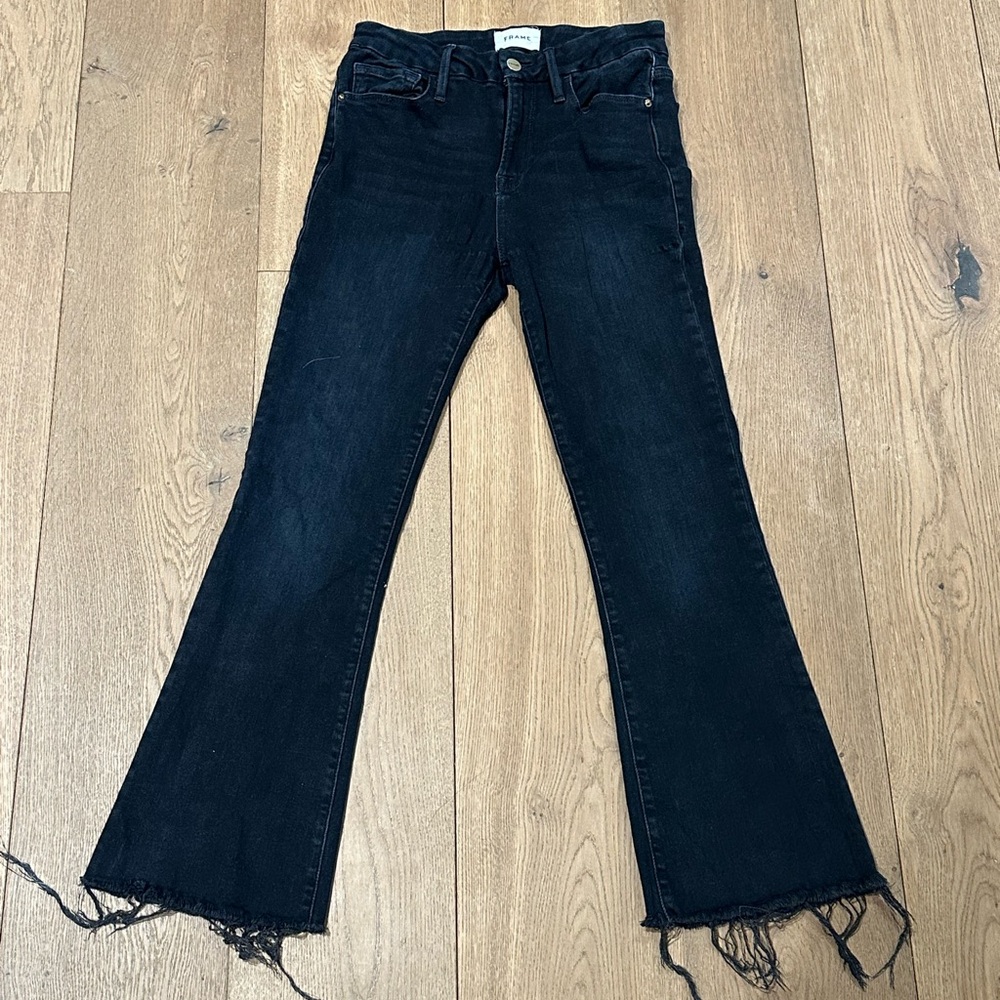 Frame Le Crop Mini Boot Black Jeans